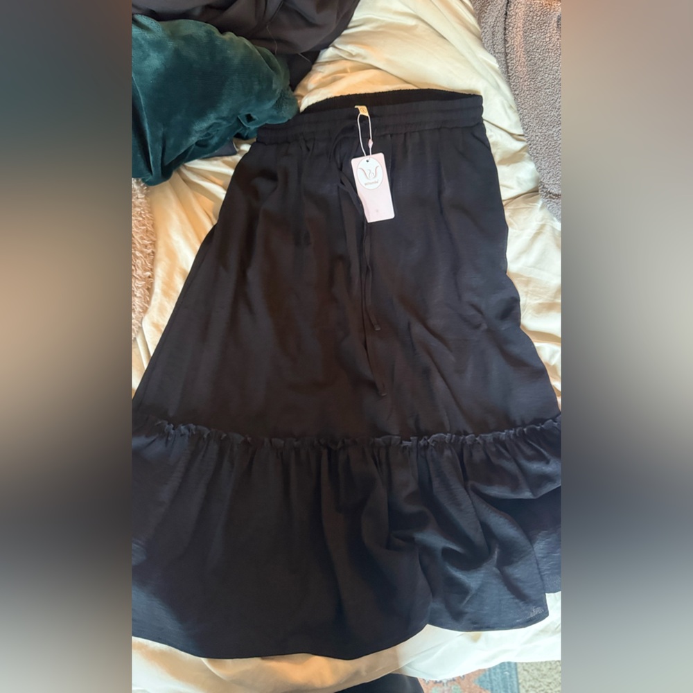 Women's Brand New WiltSmile Black Ruffled Skirt